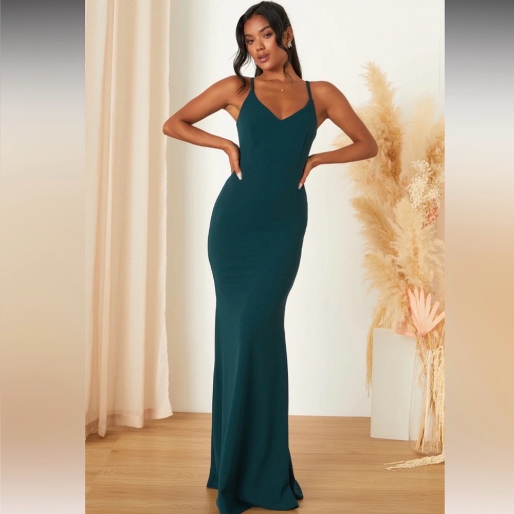 Elegant Dark Green formal Dress from Lulus.